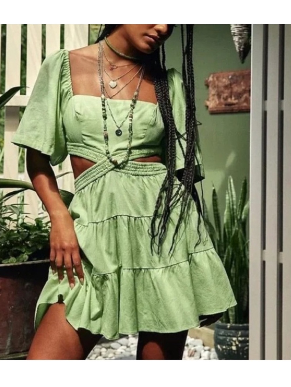 Free people cross of sunlight mini dress